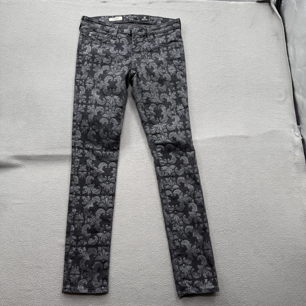 AG Adriano‎ Goldschmied Jeans Womens 28R Gray The Legging Super Skinny Paisley